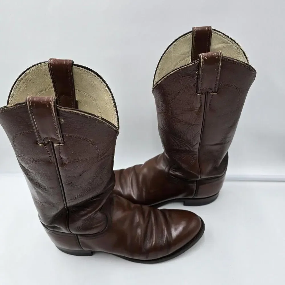 Justin Boots Men Style 3032‎ Size 8D Brown Registered No. 60752